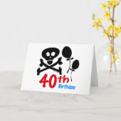 Carte Crossbones de crâne du 40e anniversaire (Fleur jaune)
