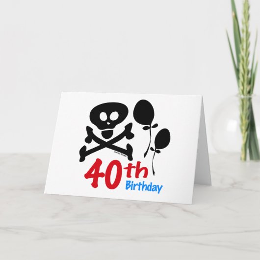 Carte Crossbones de crâne du 40e anniversaire (Devant)
