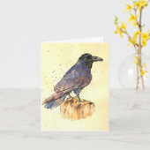 Carte Crow - Personnalisez votre message (Fleur jaune)