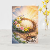 Carte Crown of Thorns Vertical Folded Easter Card (Fleur jaune)