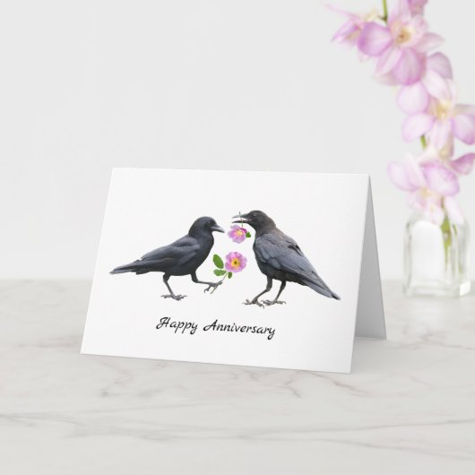 Carte Crows Roses Anniversary Card (Orchidée)