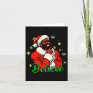 Carte Croyez Black-santa Claus Noël Afrique Amérique