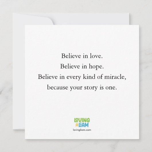 Carte Croyez en chaque sorte de miracle (Dos)