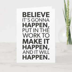 Carte Croyez, Faites-Le Arriver - Gym, Hustle, Succès