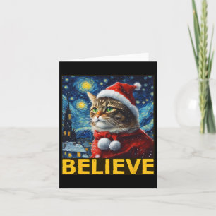 Carte Croyez la chemise de Noël Starry Night Van Gogh Ch