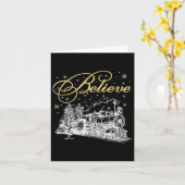 Carte Croyez Noël Pôle Nord Express Polaire All Abr (Fleur jaune)