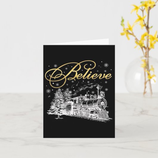 Carte Croyez Noël Pôle Nord Express Polaire All Abr (Fleur jaune)