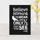 Carte "Croyez que rien que vous entendez…" Citez par Poe (Fleur jaune)