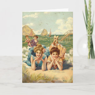 Carte Cru - amies de femmes à la plage,