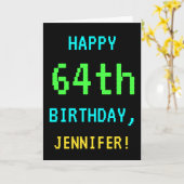 Carte Cru d'amusement/anniversaire rétro regard de jeu (Fleur jaune)