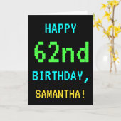 Carte Cru d'amusement/anniversaire rétro regard de jeu (Fleur jaune)