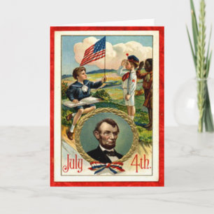 Carte Cru d'enfants d'Abraham Lincoln 4 juillet