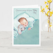 Carte Cru - félicitations sur votre bébé, (Fleur jaune)