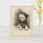Carte Cru - portrait d'un Westie, (Fleur jaune)