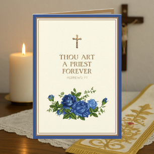 Carte Crucifix de l'anniversaire d'ordination d'un prêtr