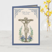 Carte Crucifix de sympathie des Écritures catholiques tr (Fleur jaune)