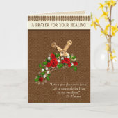 Carte Crucifix Red Roses St Therese Prière de guérison (Fleur jaune)