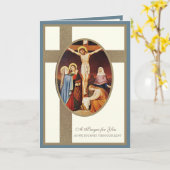 Carte Crucifixion de Jésus de la Lent catholique Vierge (Fleur jaune)