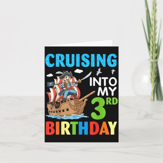 Carte Cruising Into My 3rd Birthday Rate Little Boy 3 Ye (Devant)