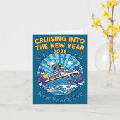 Carte Cruising Into The New Year 2026 Fun New Year's Eve (Fleur jaune)