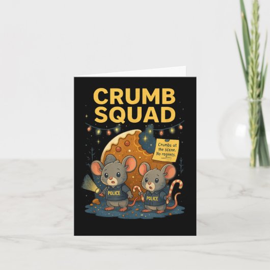 Carte Crumb Squad Funny Cookie Mouse Design de Noël (Devant)