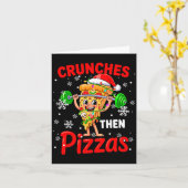 Carte Crunches Then Zzas Xmas Santa Zza Weightlifting Gy (Fleur jaune)