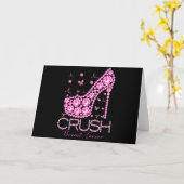 Carte Crush Breast Cancer Awareness Bling Pink Ribbon (Fleur jaune)