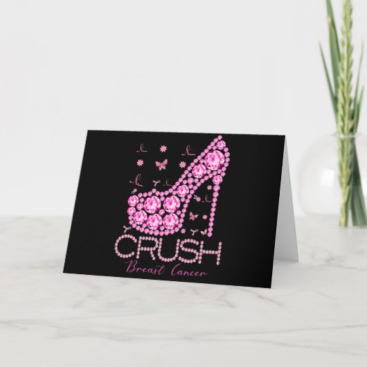 Carte Crush Breast Cancer Awareness Bling Pink Ribbon (Devant)