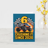 Carte Crushing It Since 2020 Monster Truck 6 Year Old Bi (Fleur jaune)