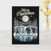 Carte Cryptide Noël Bigfoot Alien Mothman (Fleur jaune)