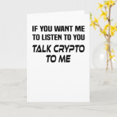 Carte Crypto Crypto Cryptocurrency Trader Miner Saying (Fleur jaune)