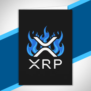 Carte Cryptomonnaie XRP Crypto Blue Flames Fire Melt