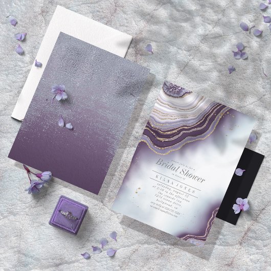 Carte Crystal Agate Fête des mariées Amethyst ID825