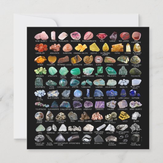 Carte Crystal Collection Rainbow Rocks Carré Card (Devant)