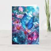 Carte Crystals Ruby Garden Butterfly Greeting Card (Devant)