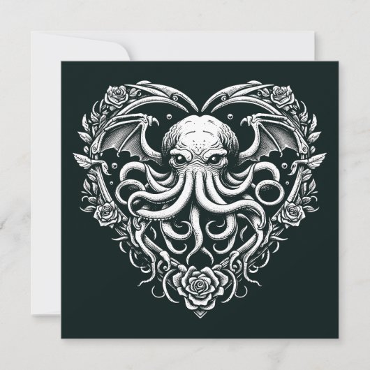 Carte Cthulhu Saint-Valentin Lovecraft Horreur en forme (Devant)