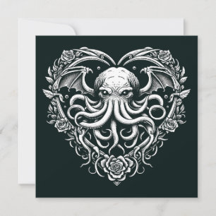 Carte Cthulhu Valentine Lovecraft Horreur Coeur En Forme