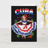 Carte Cuba Cuba Fille Robe Traditionnelle Fleurs Trocal  (Fleur jaune)