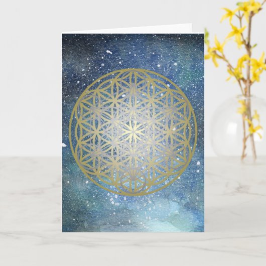 Carte Cube de Metatron avec Fleur de Vie (Fleur jaune)