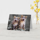 Carte Cubes de léopard des neiges (Fleur jaune)