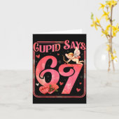 Carte Cud Says 67 Funny Valentine Six Seven Meme Saying (Fleur jaune)