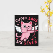 Carte Cud Says 67 Six Seven Meme Cute Cat Valentine's Da (Fleur jaune)
