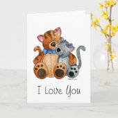 Carte Cuddle Kitties (Fleur jaune)