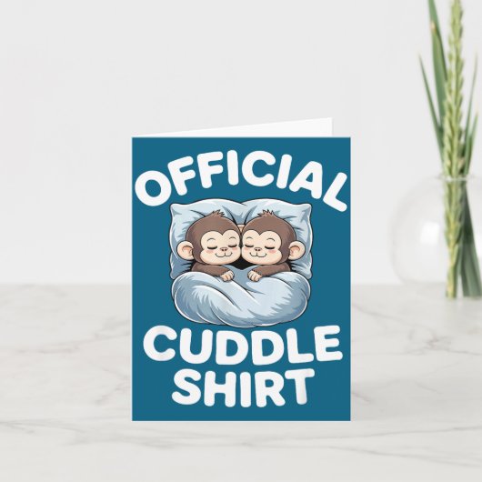 Carte Cuddle Shirt Cute Sleepy Monkey Couple  (Devant)