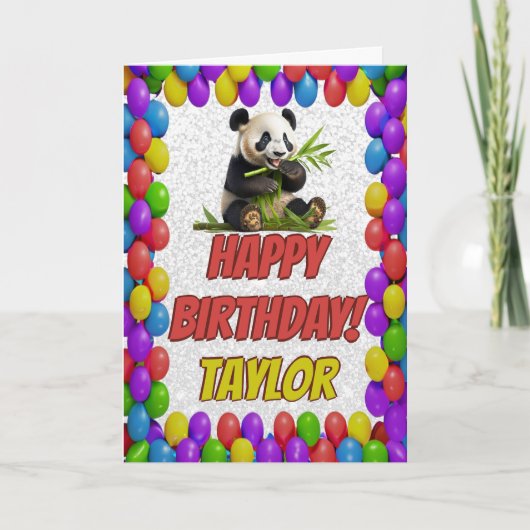 Carte Cudly mignon Ours Panda Salutation Joyeux Annivers (Devant)