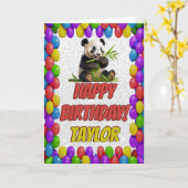 Carte Cudly mignon Ours Panda Salutation Joyeux Annivers (Fleur jaune)