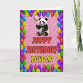 Carte Cudly mignon Ours Panda Salutation Joyeux Annivers (Devant)