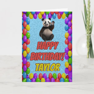 Carte Cudly mignon Ours Panda Salutation Joyeux Annivers