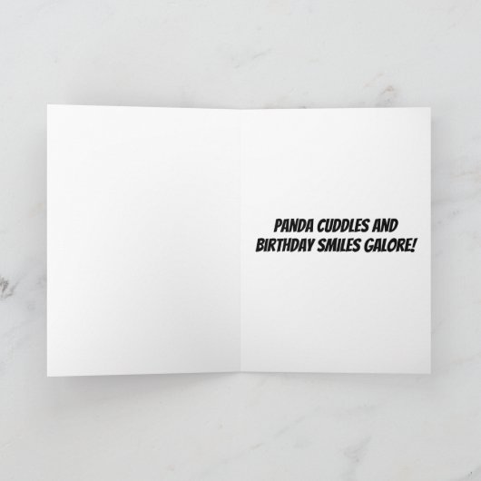 Carte Cudly mignon Ours Panda Salutation Joyeux Annivers (Intérieur)