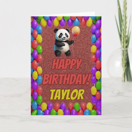 Carte Cudly mignon Ours Panda Salutation Joyeux Annivers (Devant)